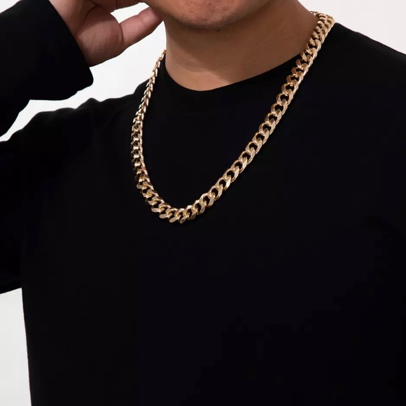 Gold Unisex Cuban Link Chain - Picture 1 of 5